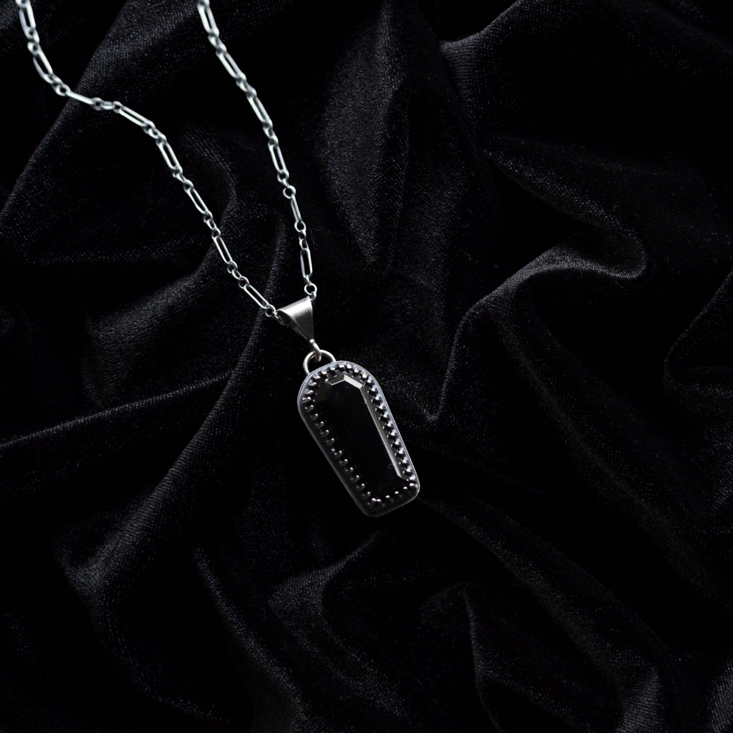 Black Spinel Coffin Charm