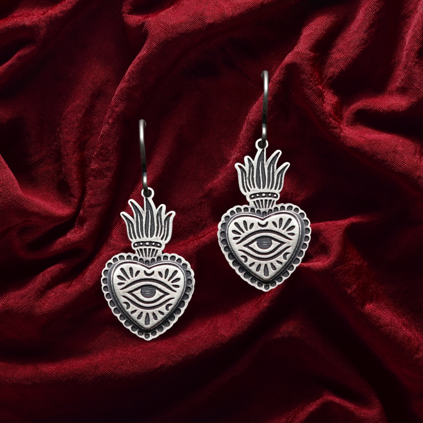 Flaming Heart Earrings