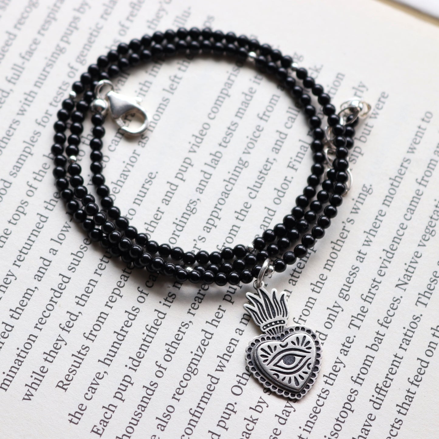 Flaming Heart Beaded Necklace