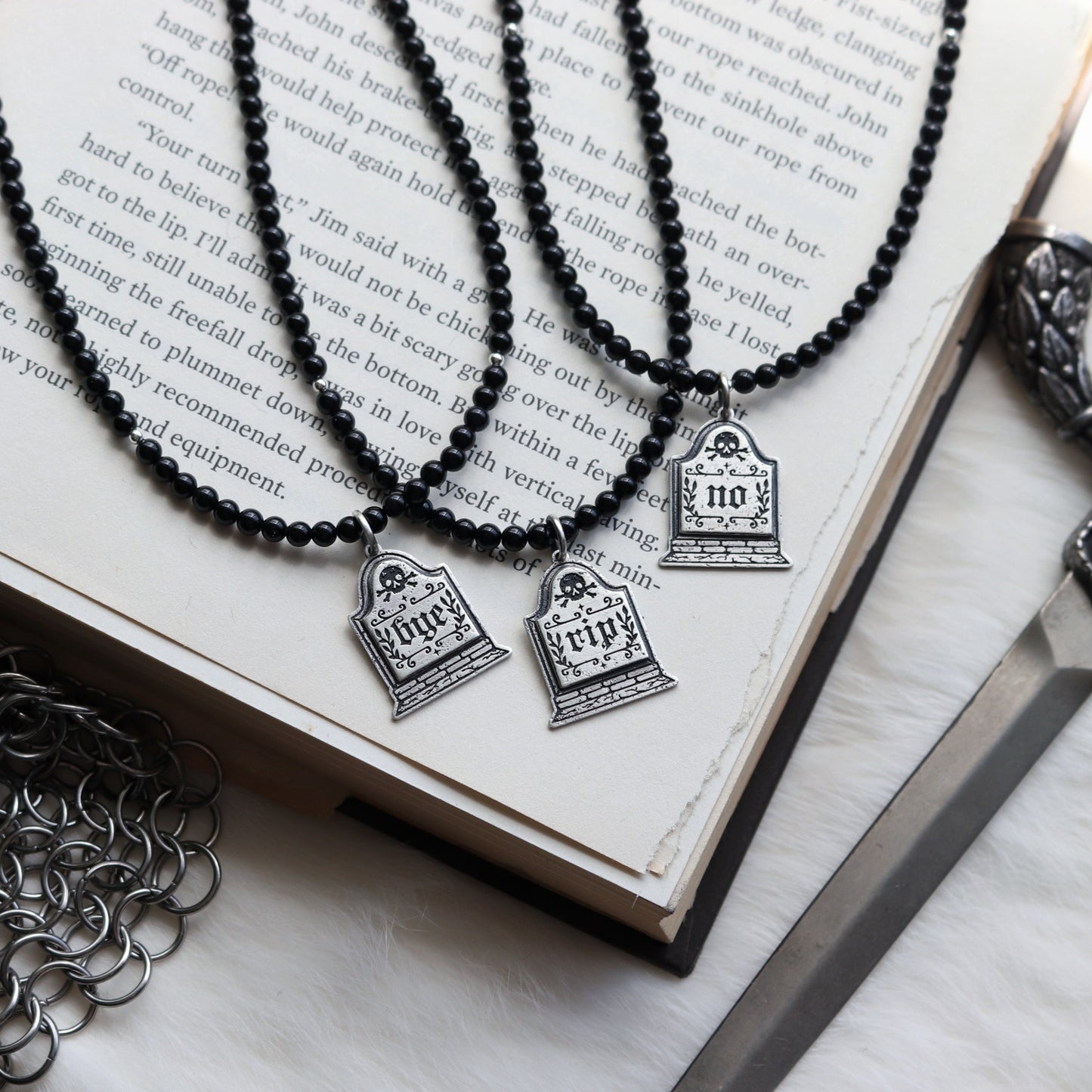 Gravestone Beaded Necklace