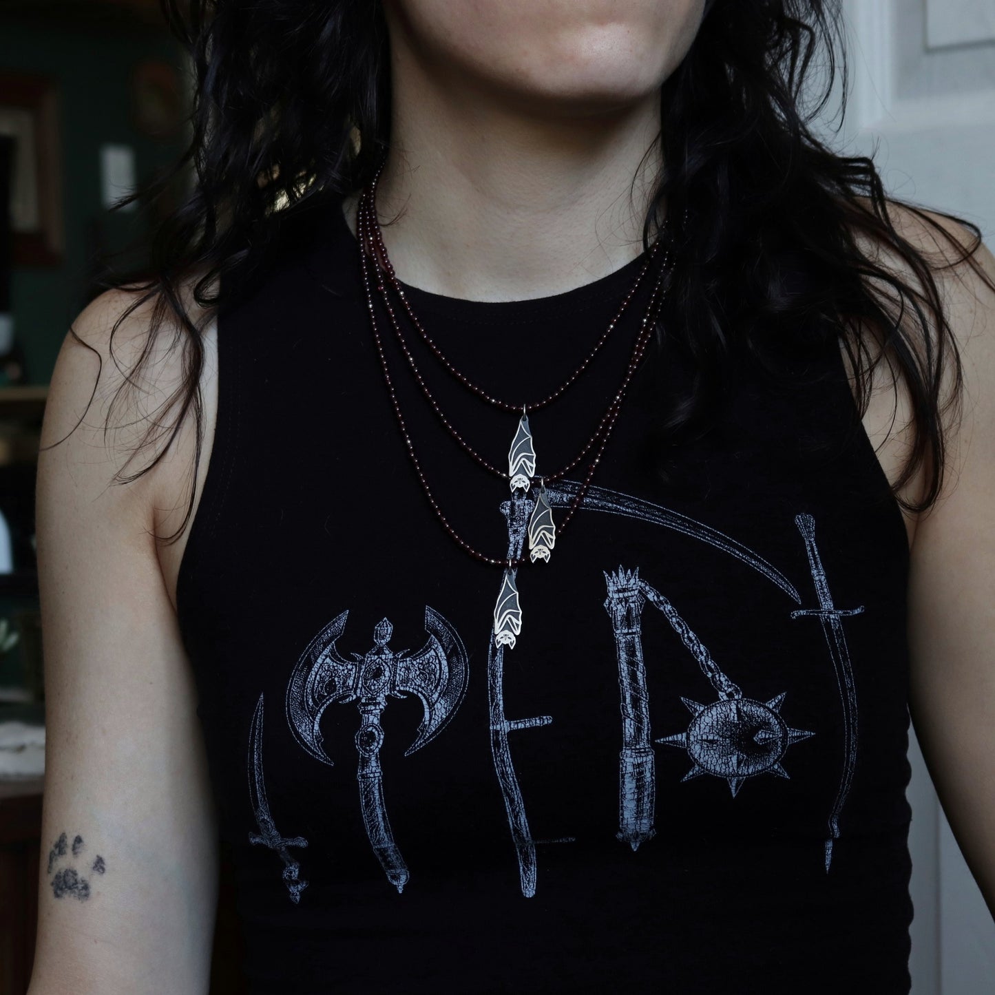 Beaded Bat Necklace