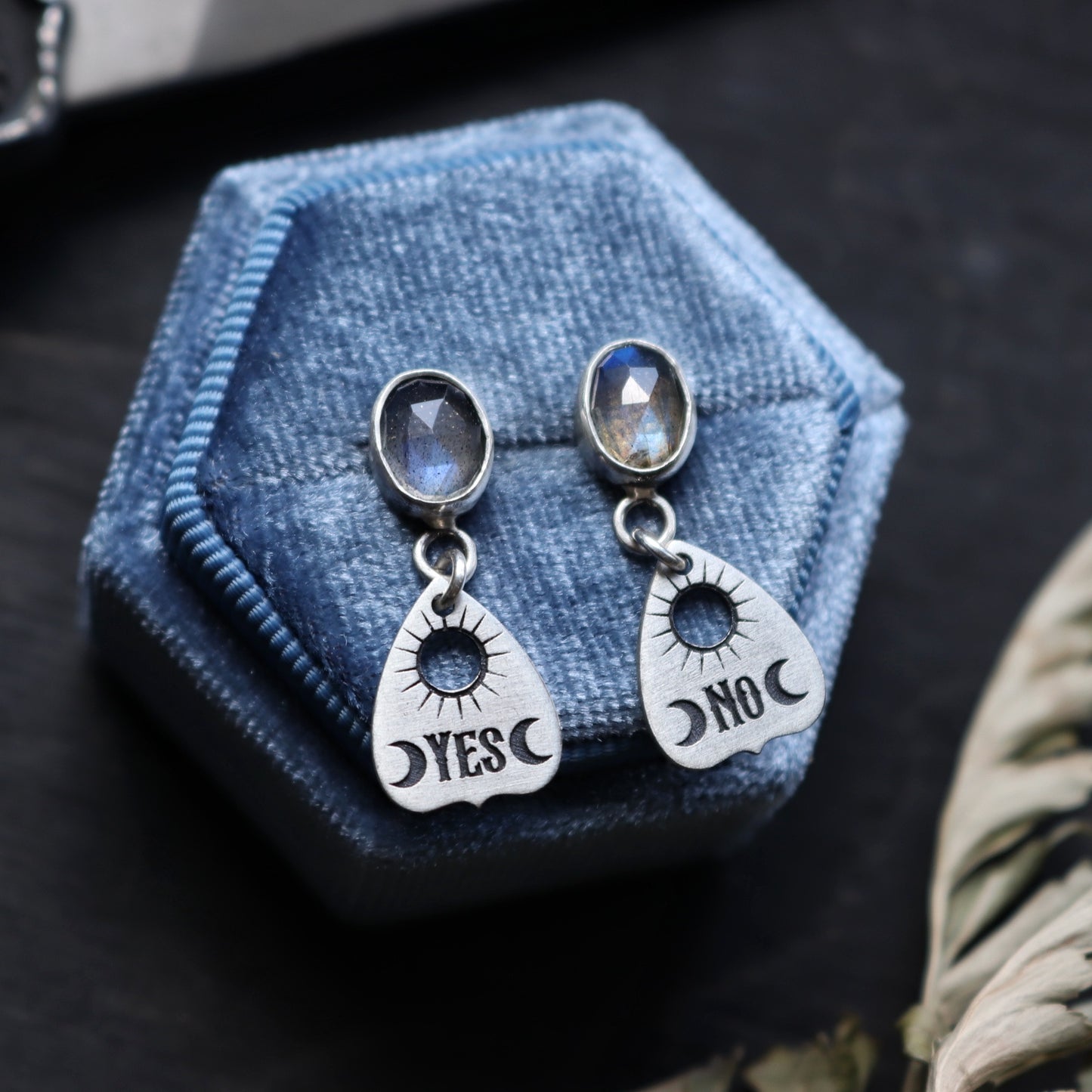 Gemstone Planchette Earrings