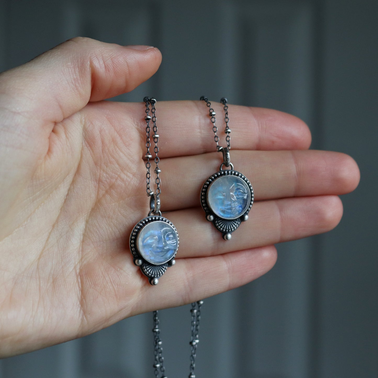 Carved Moonstone Pendants