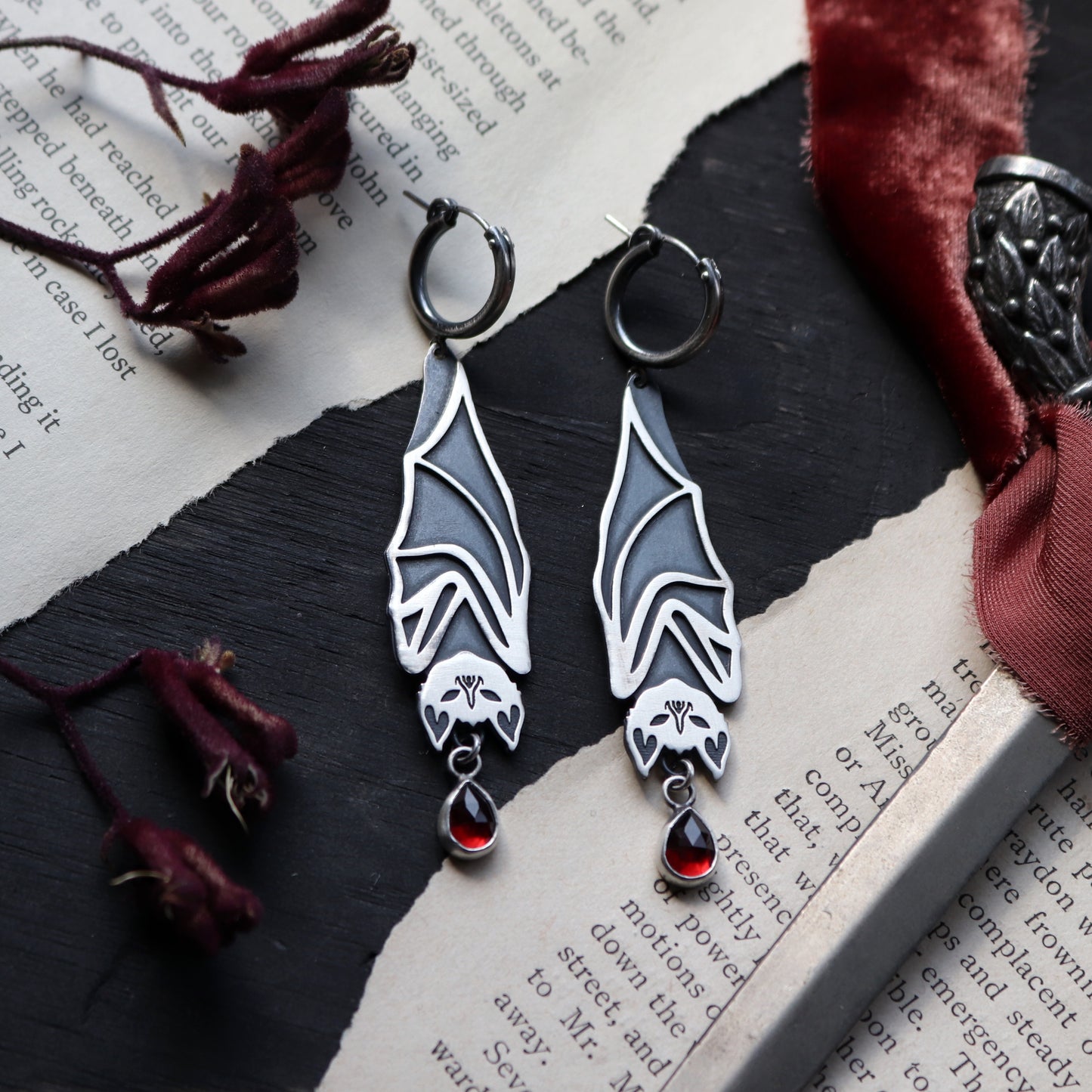 Large Bat Earrings