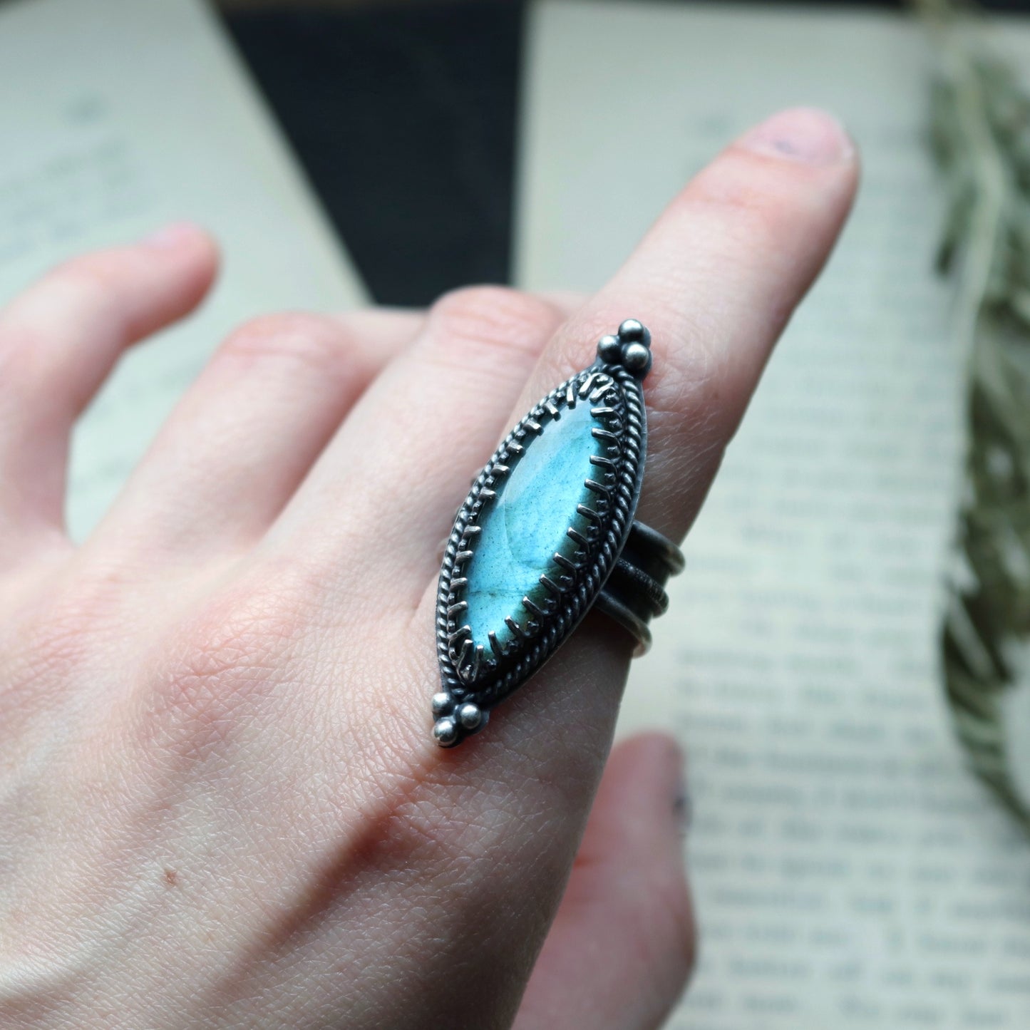 Labradorite Statment Ring (Size 8)