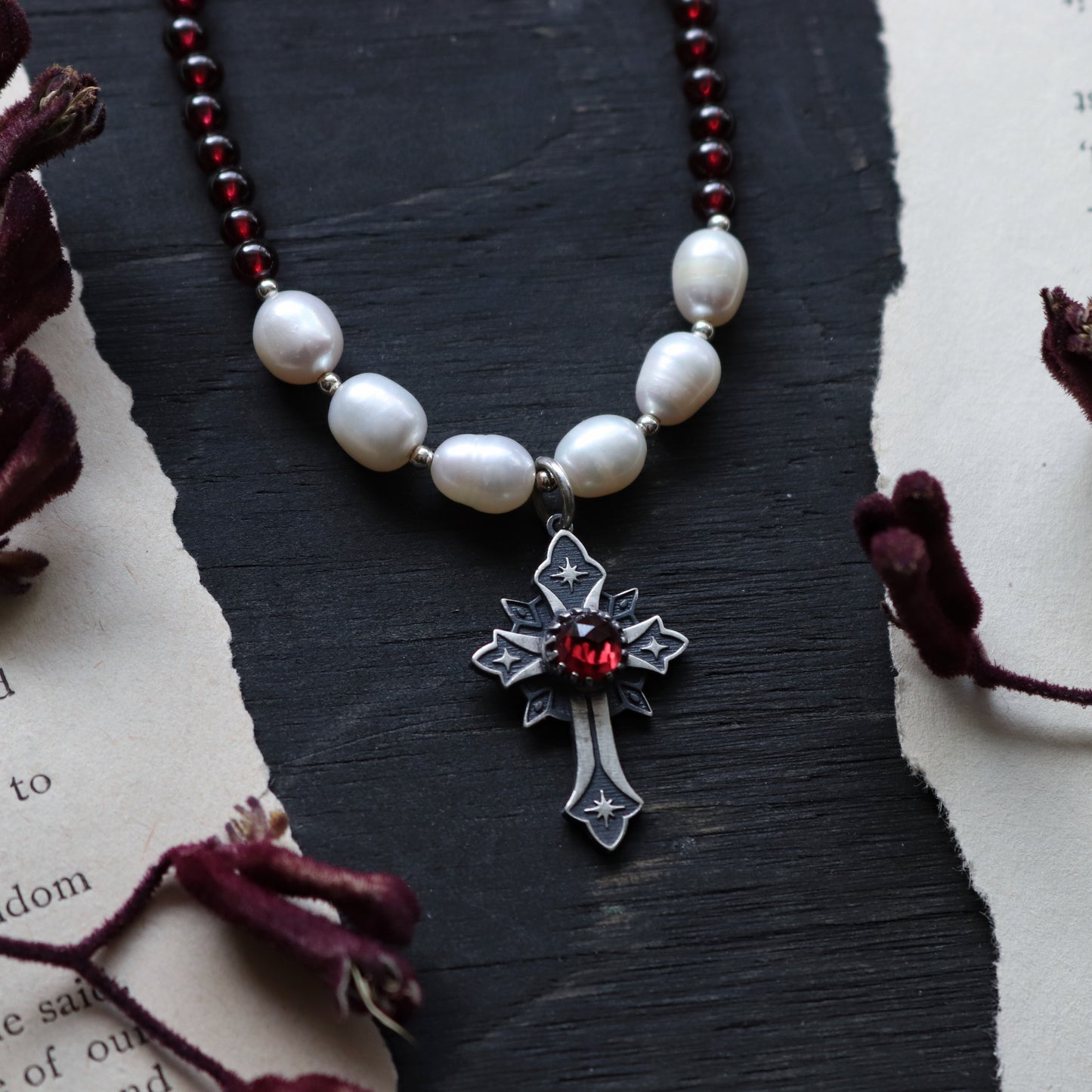 Beaded Crucifix Necklace