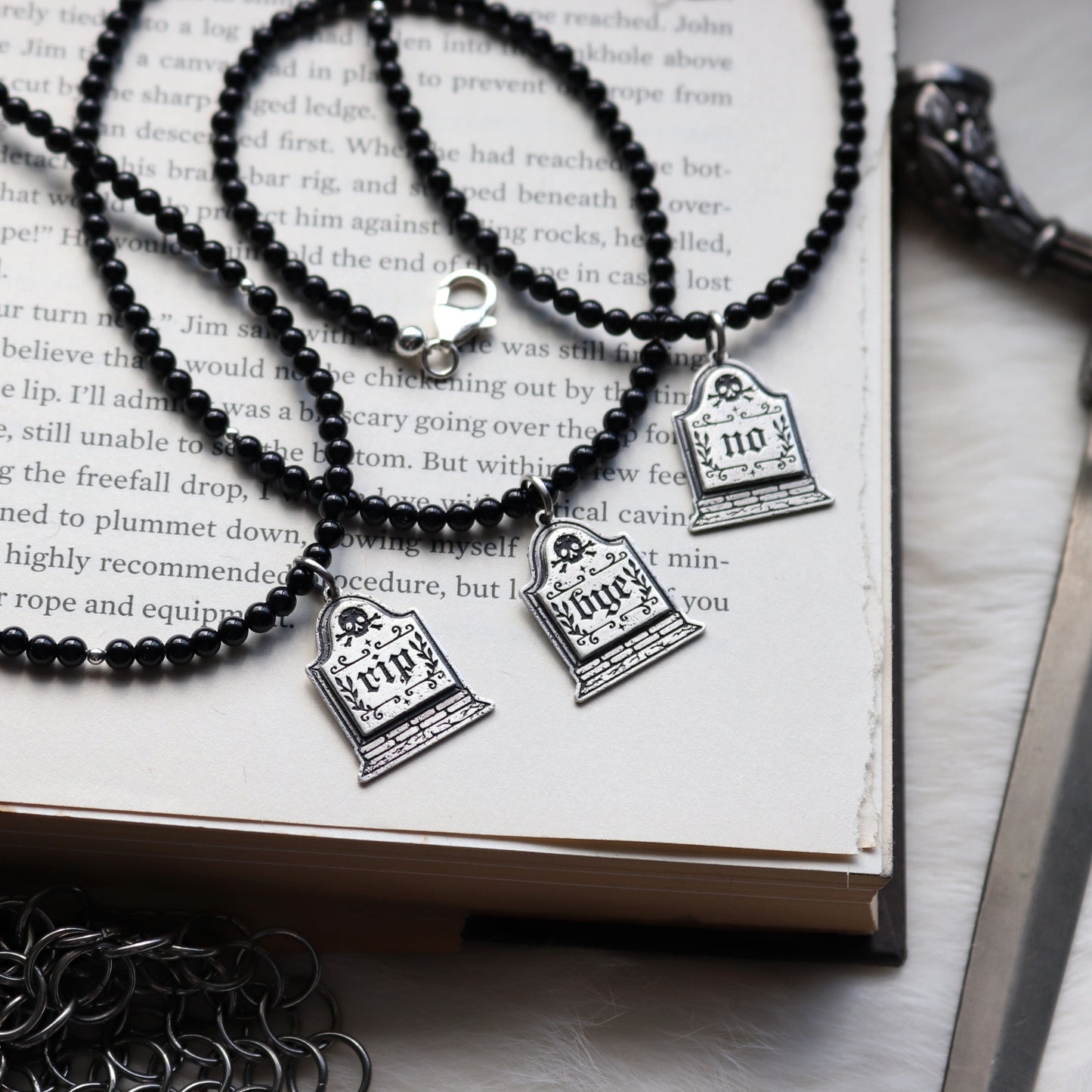 Gravestone Beaded Necklace