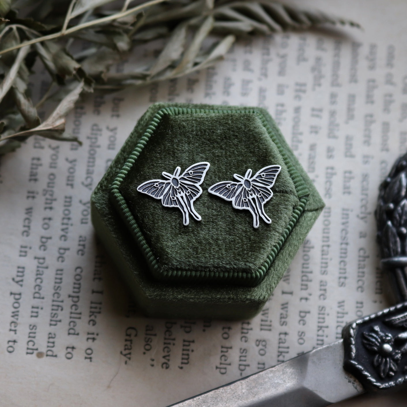 Luna Moth Studs