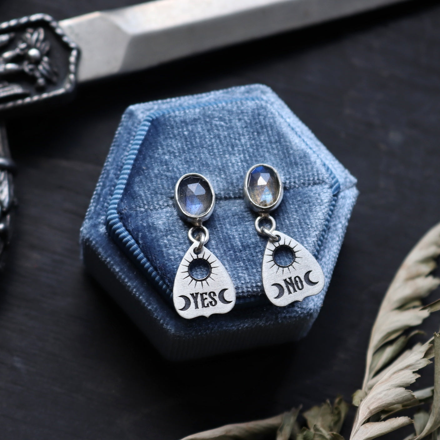 Gemstone Planchette Earrings