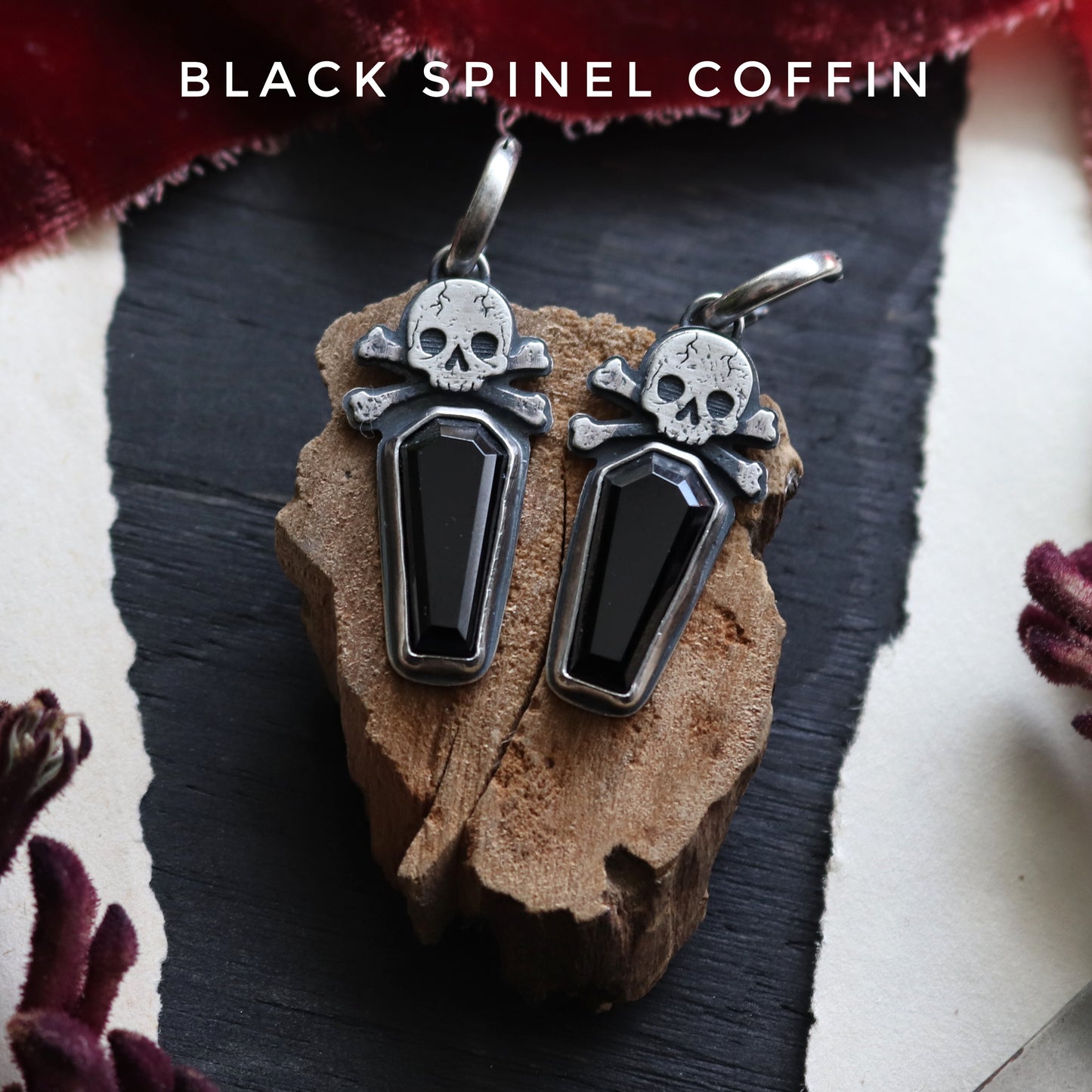 Gemstone Skull Earrings