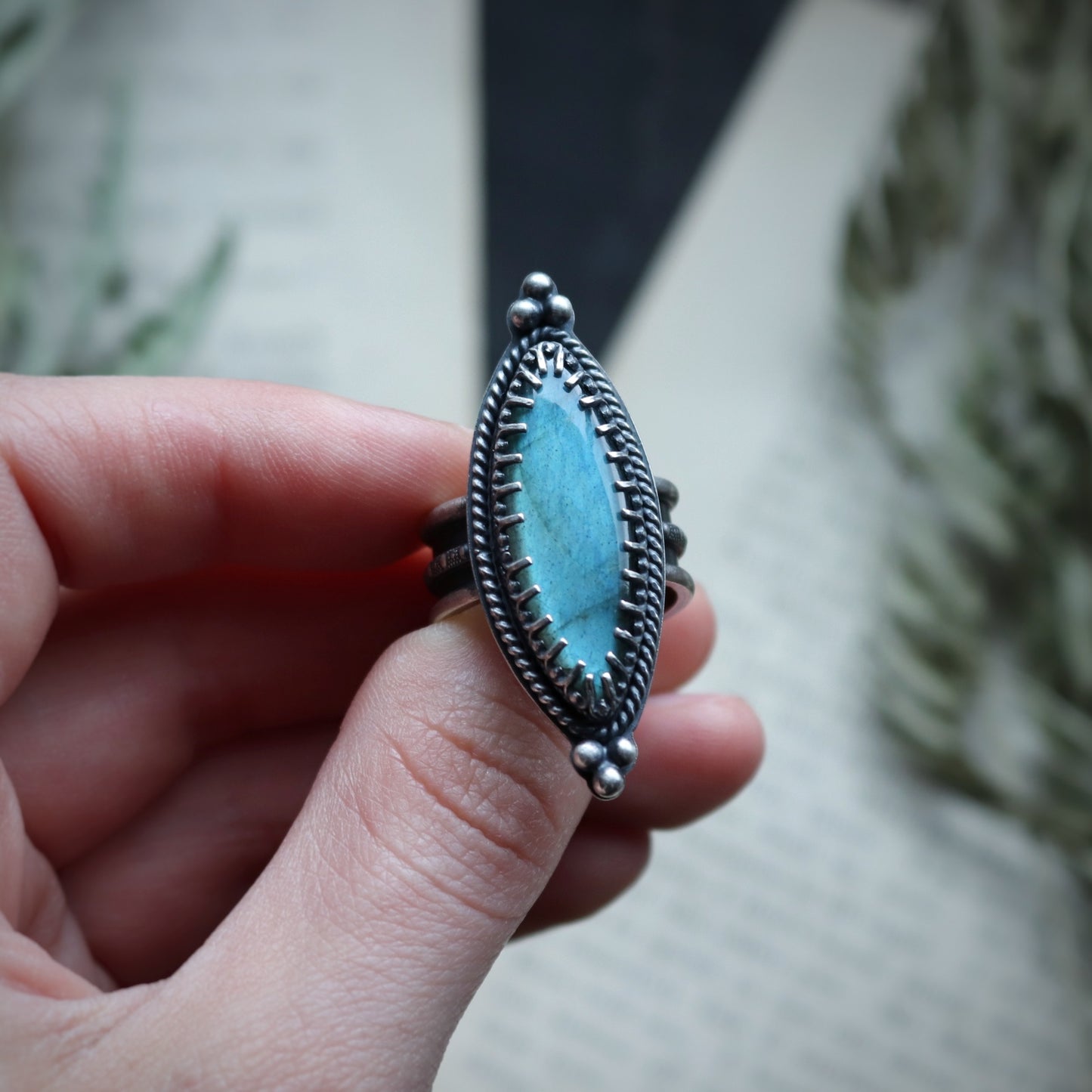 Labradorite Statment Ring (Size 8)
