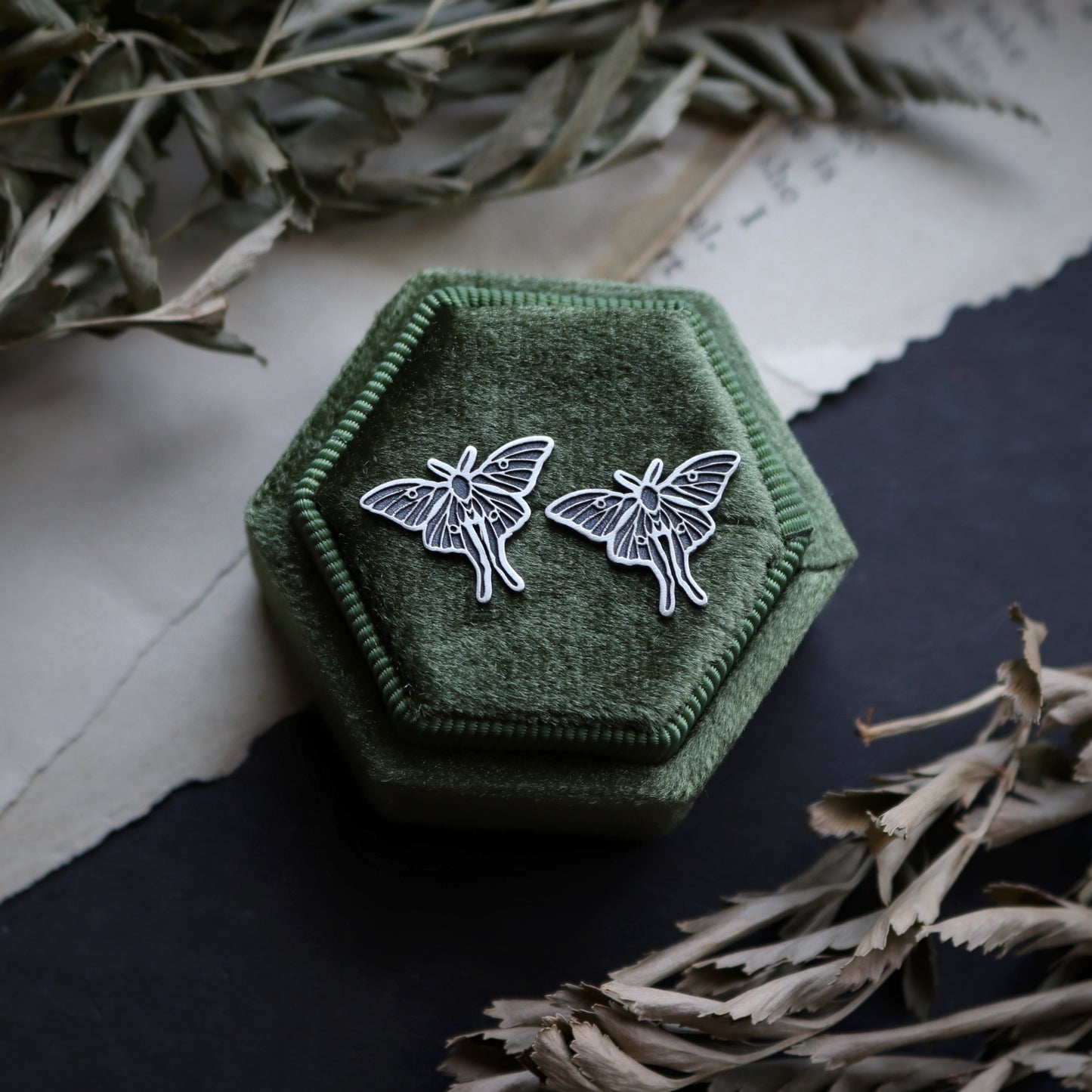 Luna Moth Studs