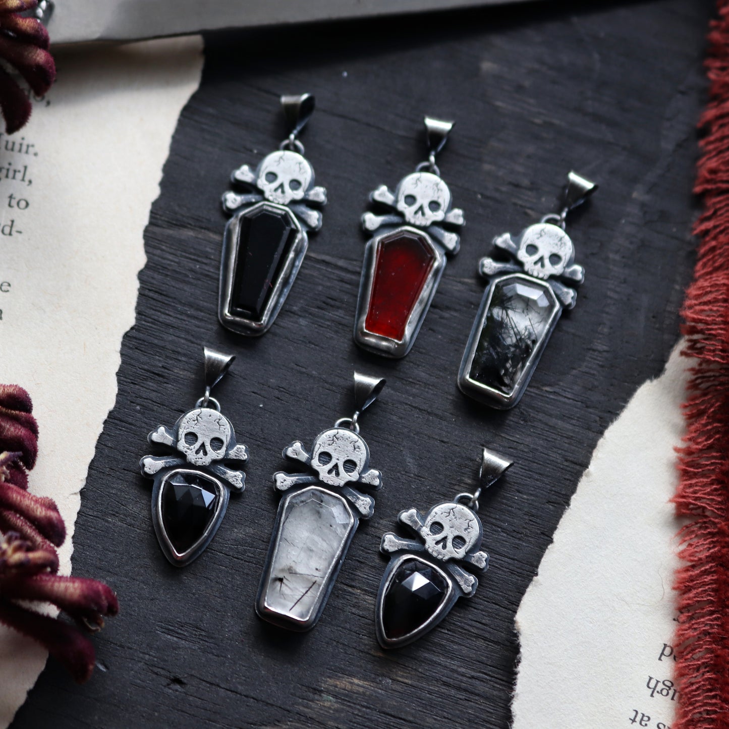 Gemstone Skull Necklace