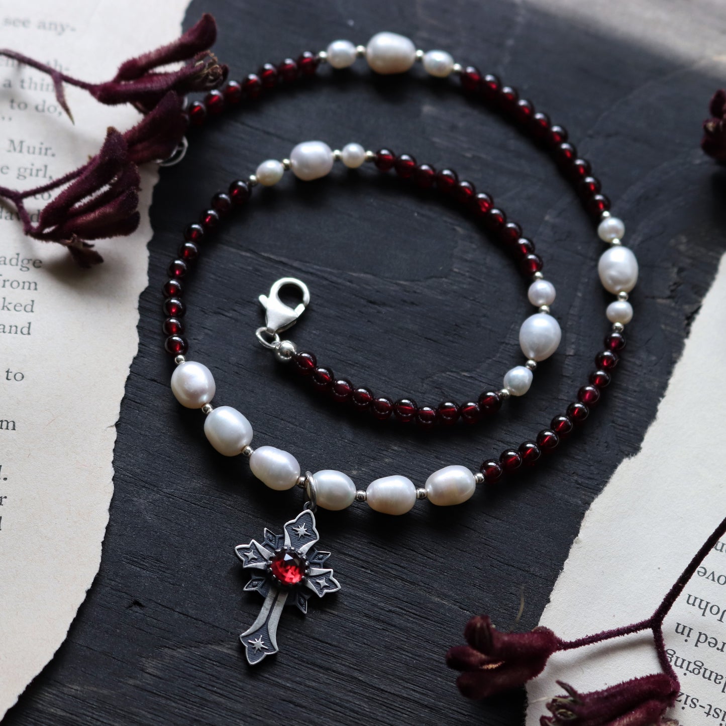 Beaded Crucifix Necklace
