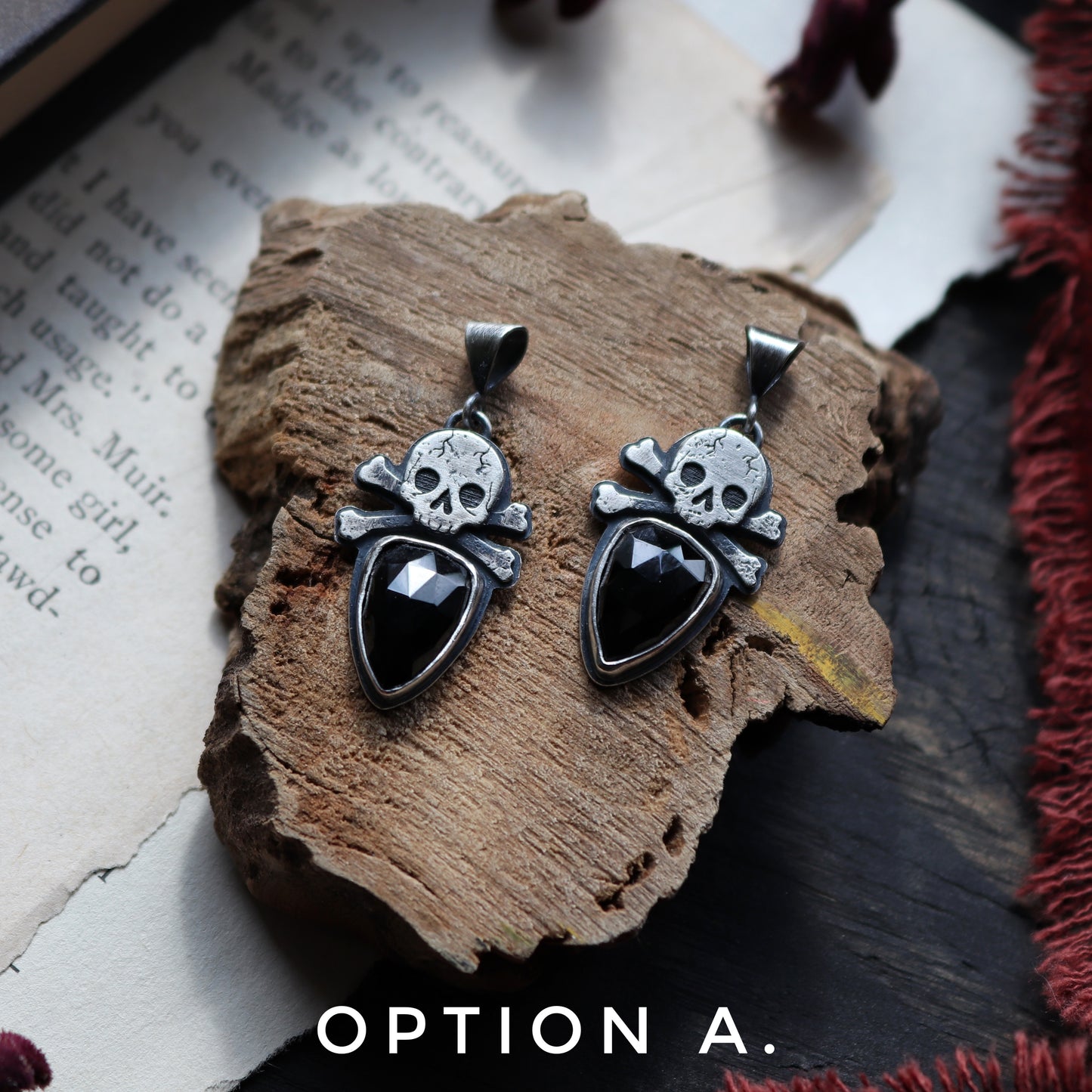 Gemstone Skull Necklace