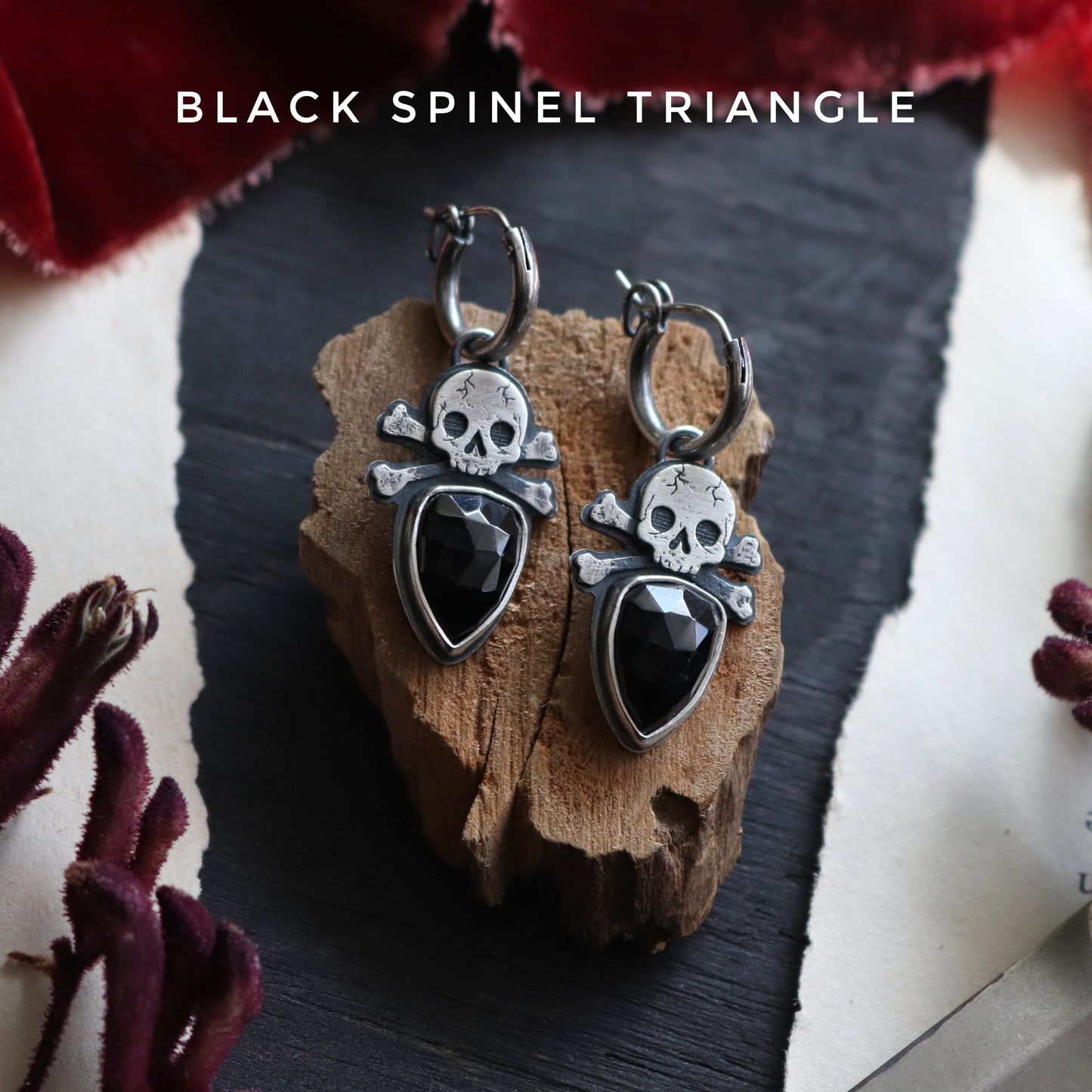 Gemstone Skull Earrings