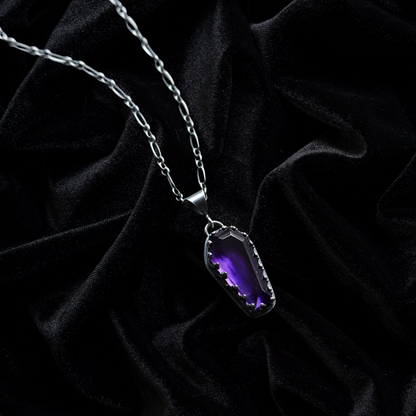 Amethyst Coffin Charm