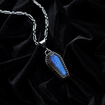 Labradorite Coffin Charm