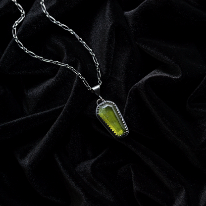 Green Garnet Coffin Charm