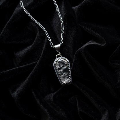 Tourmalinated Quartz Coffin Charm