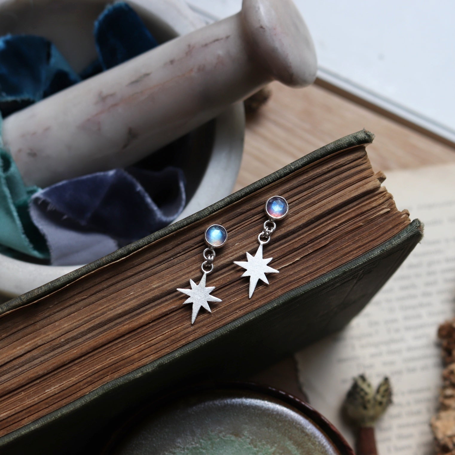 Moonstone Sparkle Earrings (8390210093218)