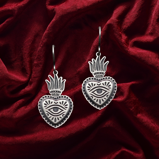 Flaming Heart Earrings