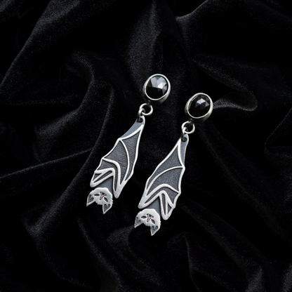 Gemstone Bat Earrings