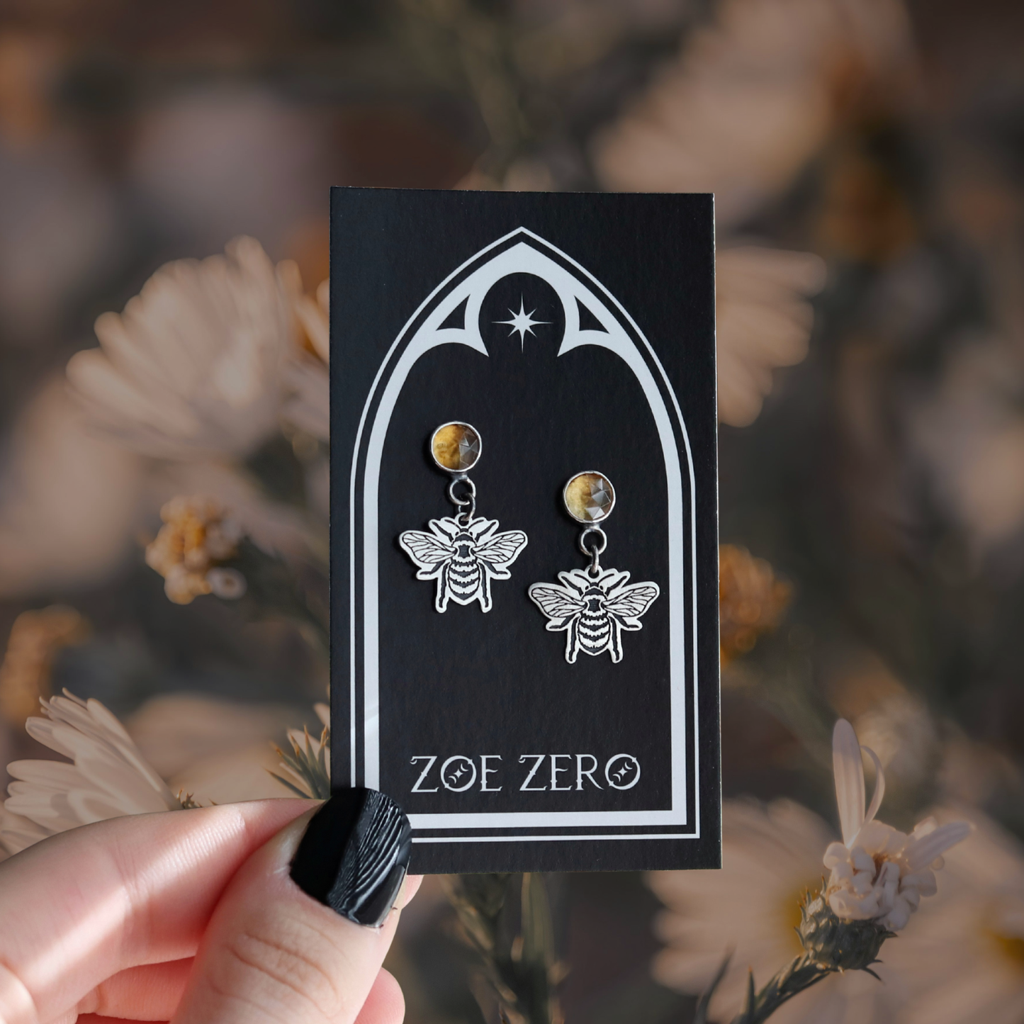 Bumble Bee Citrine Studs