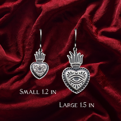 Flaming Heart Earrings