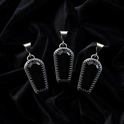 Black Spinel Coffin Charm