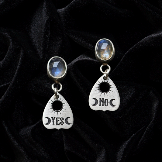 Gemstone Planchette Earrings
