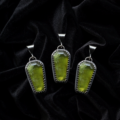 Green Garnet Coffin Charm