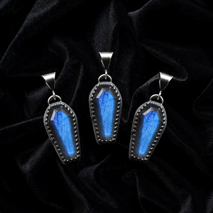 Labradorite Coffin Charm