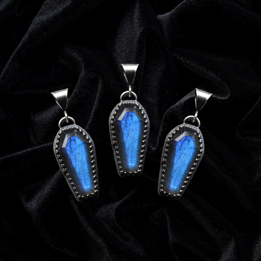 Labradorite Coffin Charm