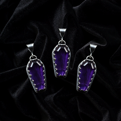 Amethyst Coffin Charm