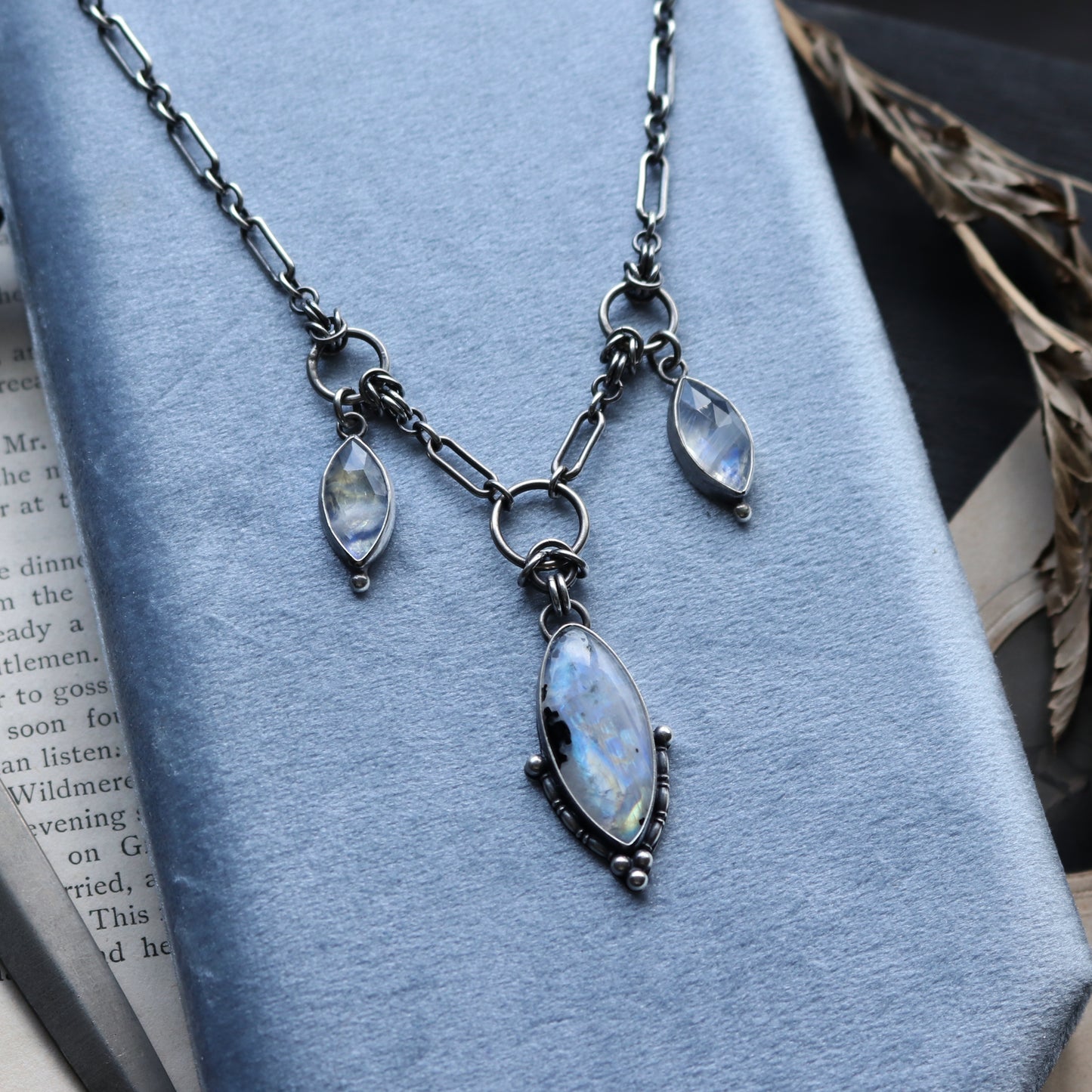 Triple Moonstone Necklace