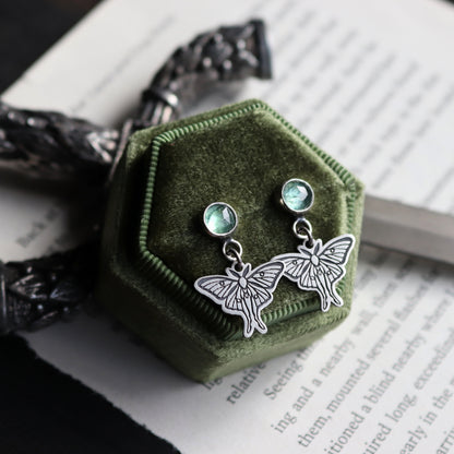 Luna Moth Kyanite Studs