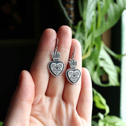 Flaming Heart Earrings
