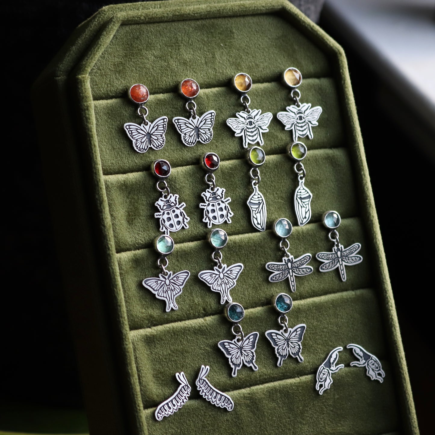 Dragonfly Gemstone Studs