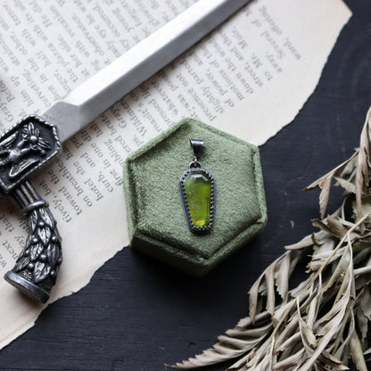 Green Garnet Coffin Charm