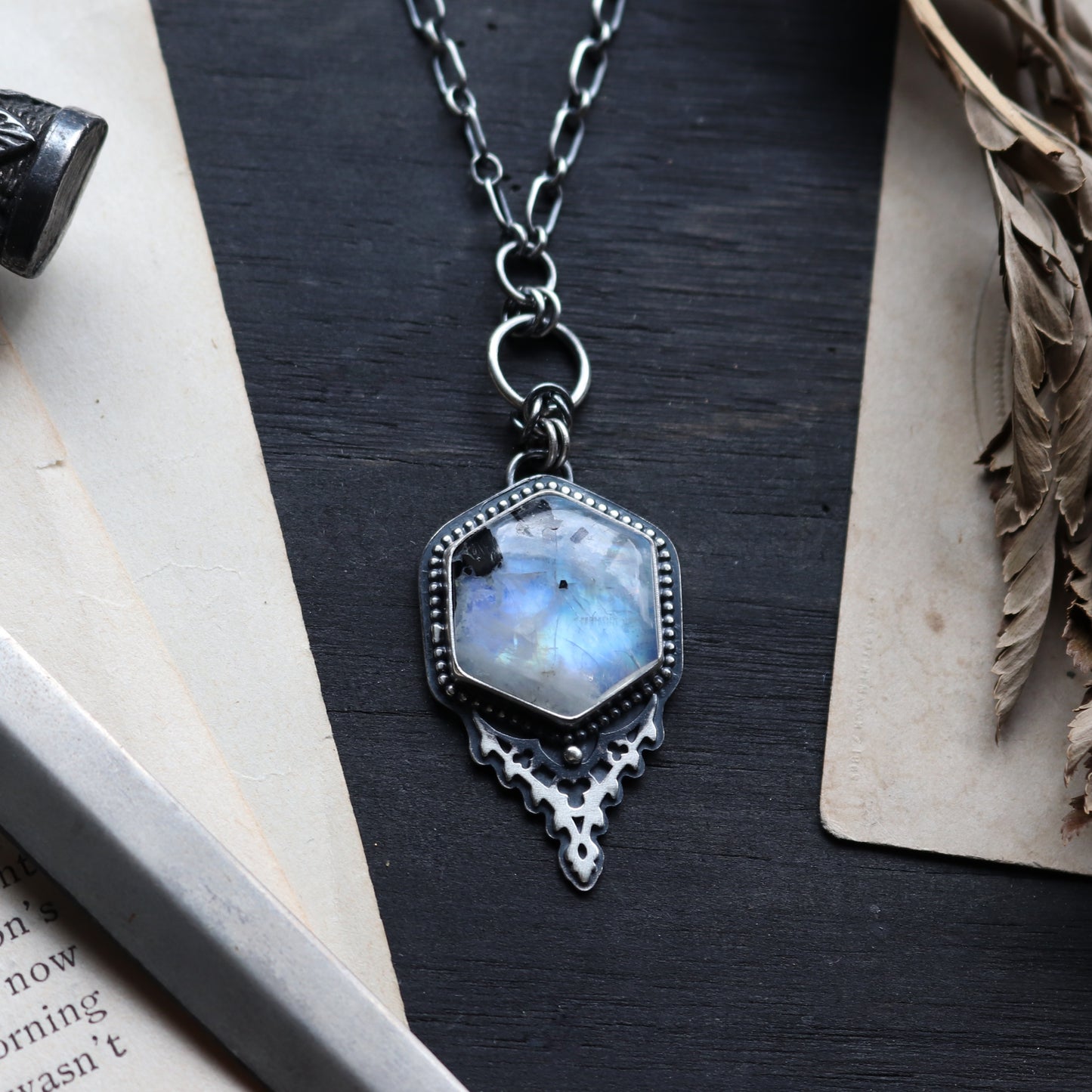 Honeycomb Moonstone Necklace
