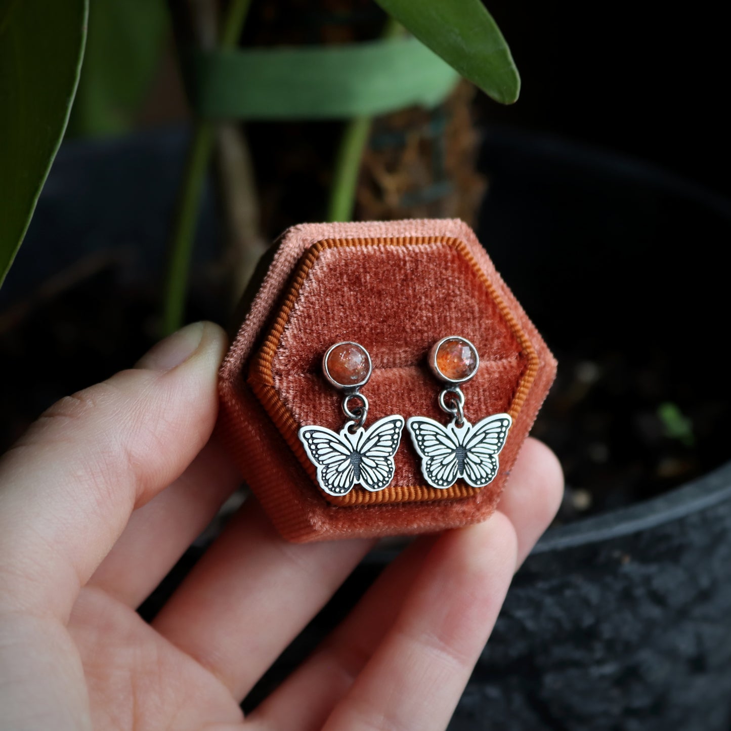 Monarch Sunstone Studs