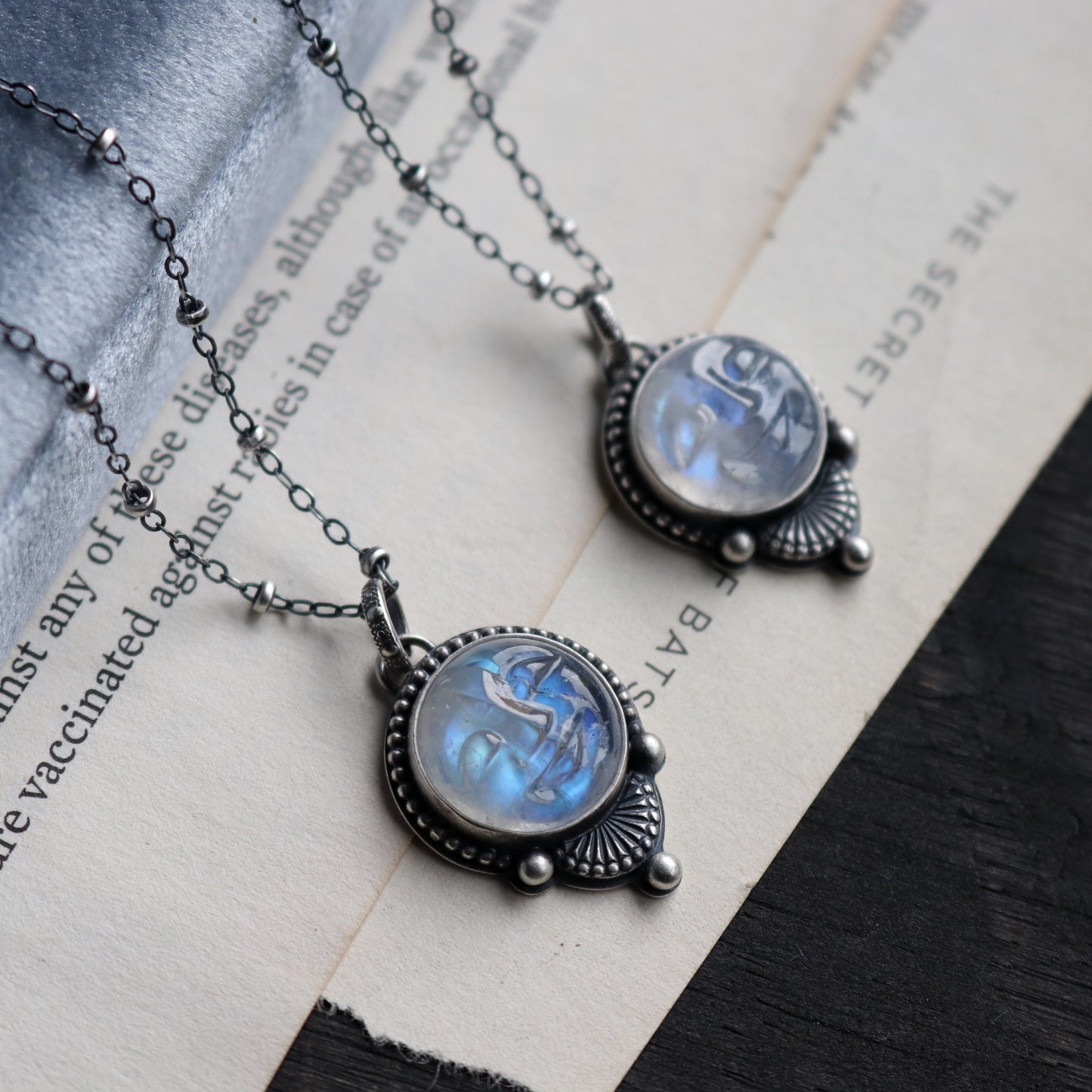 Carved Moonstone Pendants