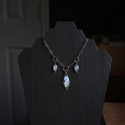 Triple Moonstone Necklace