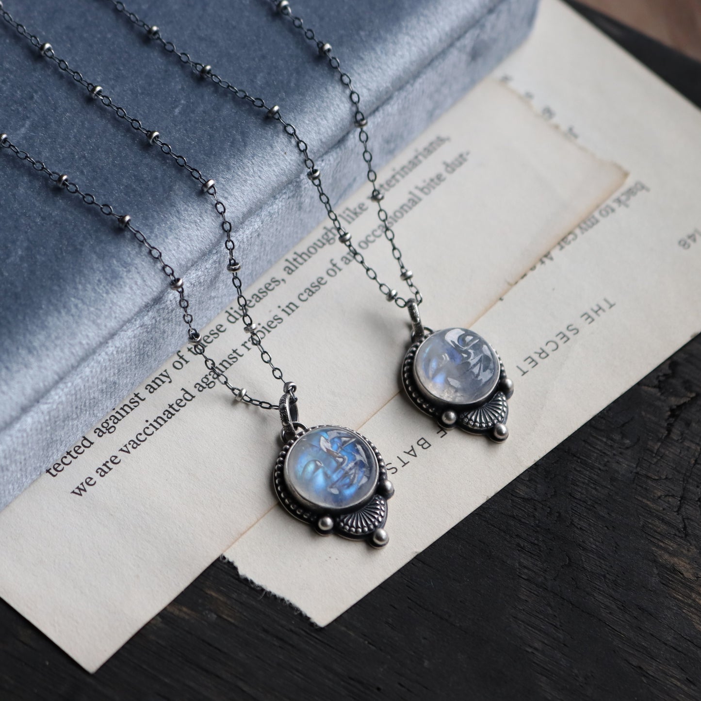 Carved Moonstone Pendants