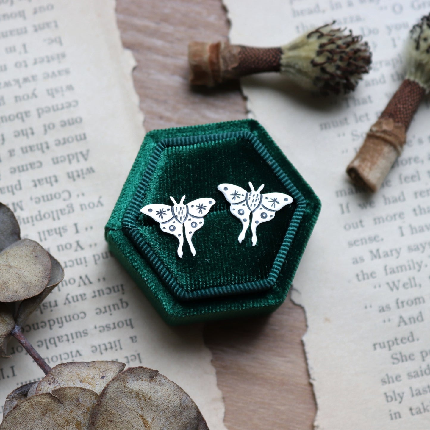 Luna Moth Studs (8390209831074)