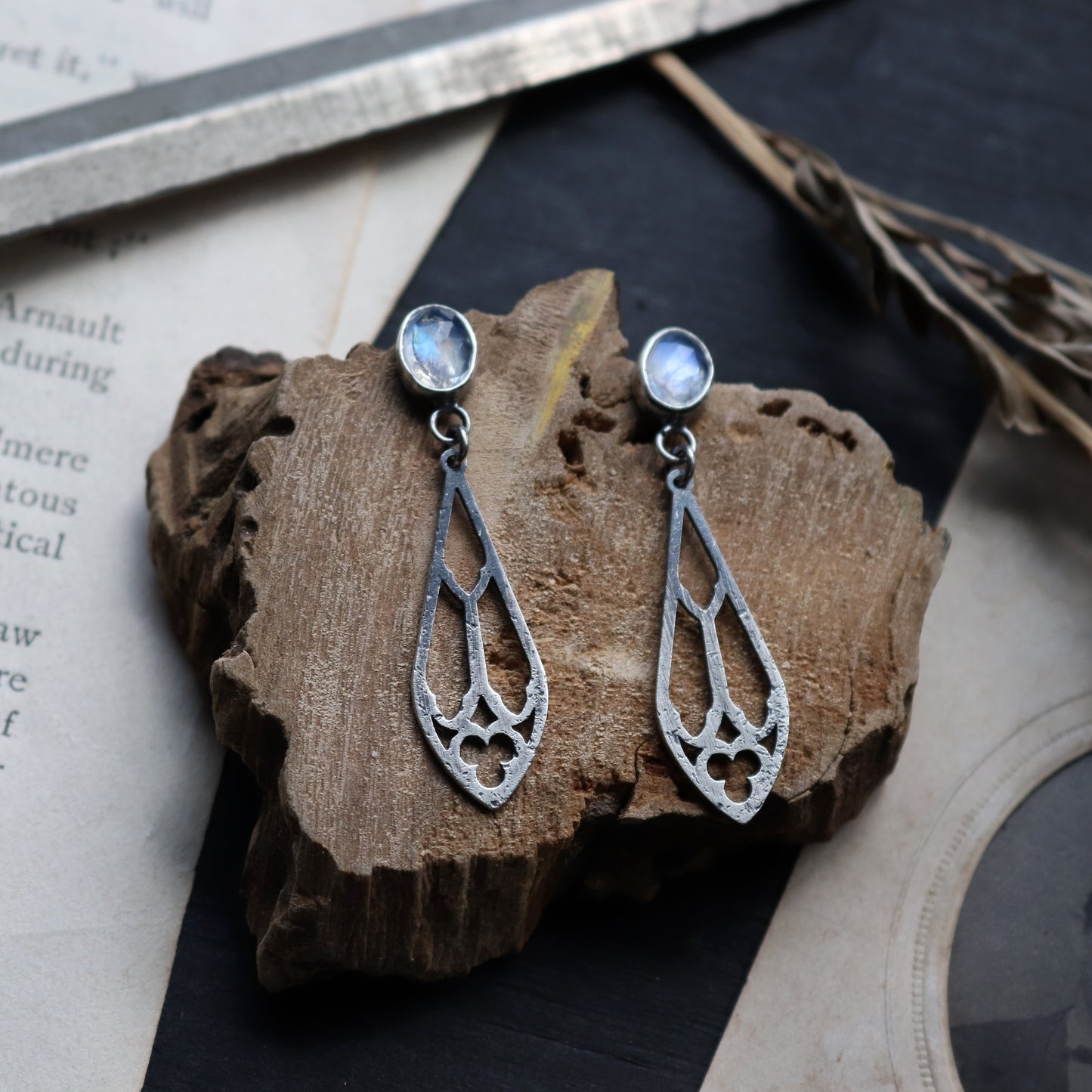 Gemstone Trefoil Earrings