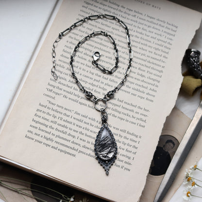The Reliquary Pendant- Tourmalated Quartz