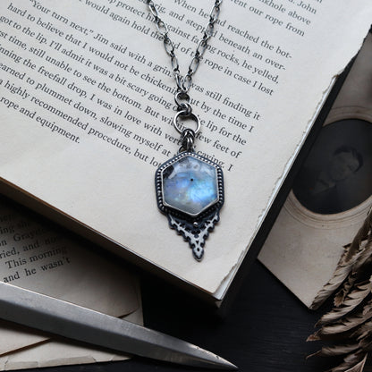 Honeycomb Moonstone Necklace