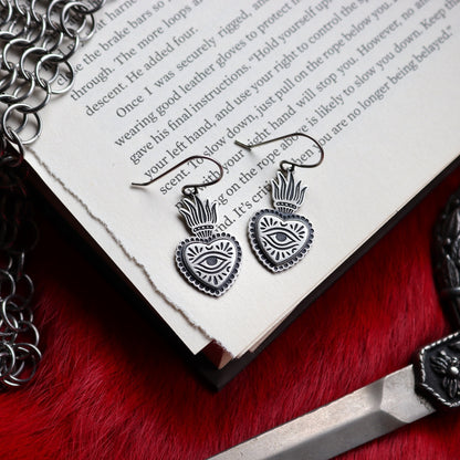 Flaming Heart Earrings